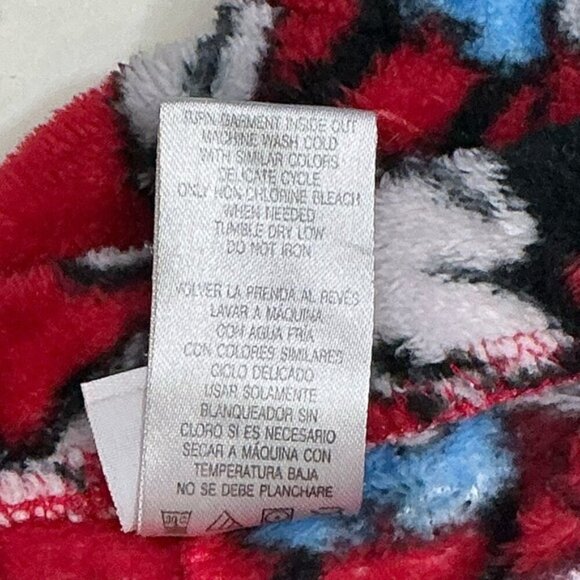 Disney Mickey Mouse Pajama Bottom Sleep Pant Plush Fleece Drawstring Red Women M - Picture 8 of 16